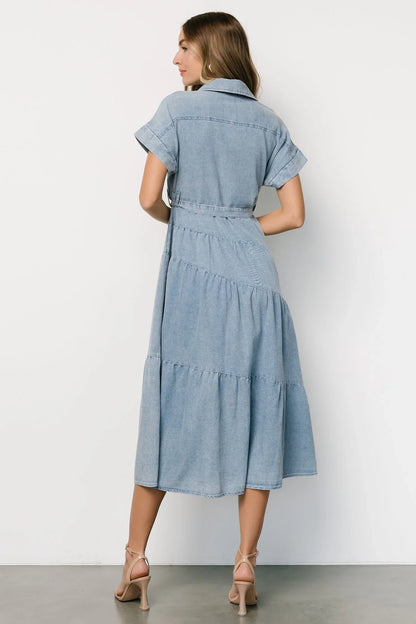 Logan Button Up Dress | Denim