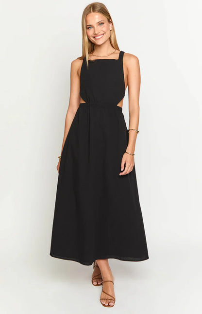 Kensie Black Backless Midi Dress