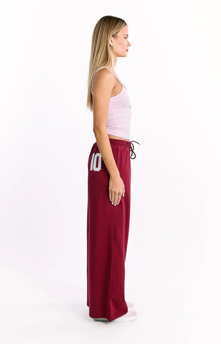 Flo Burgundy Wide Leg Pants
