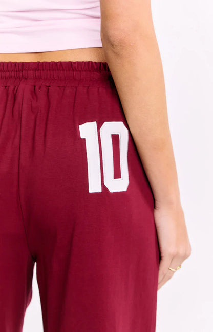 Flo Burgundy Wide Leg Pants