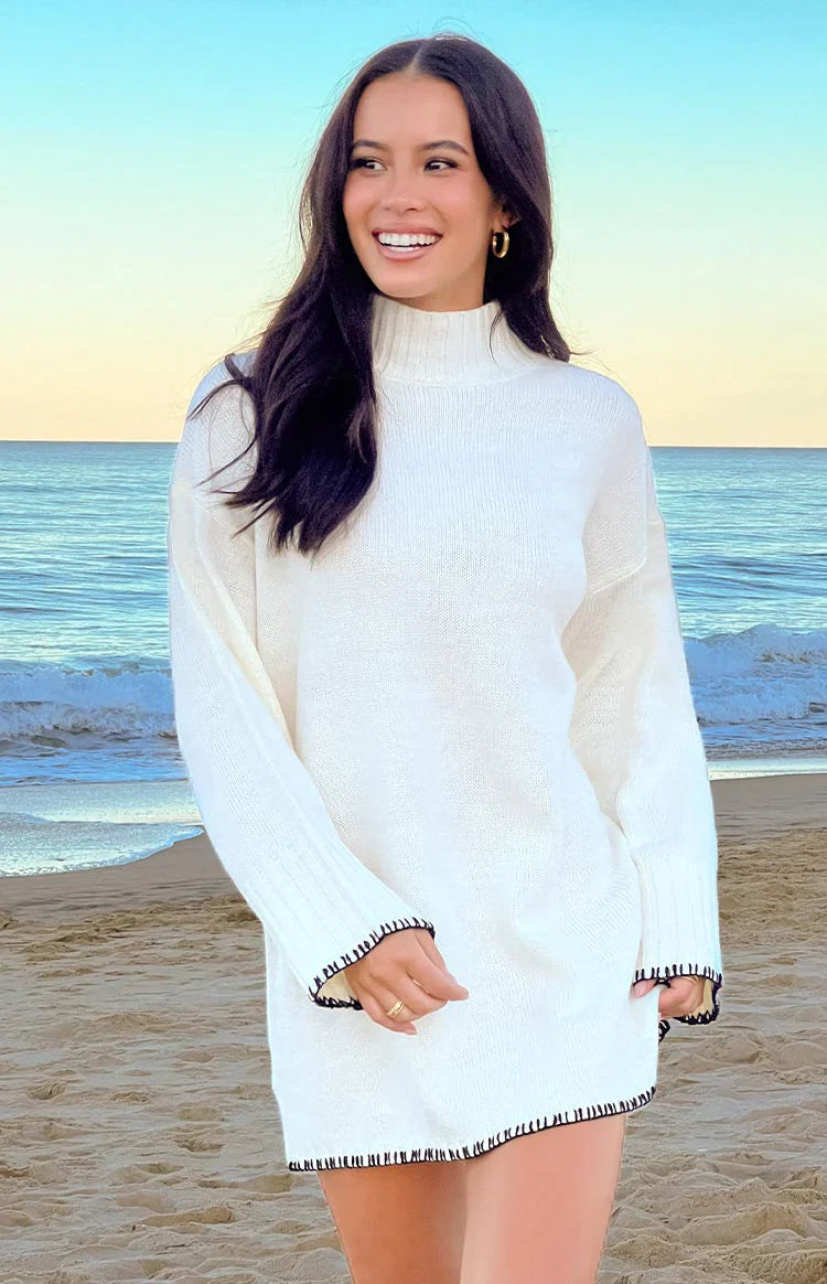Flynn Cream Sweater Dress