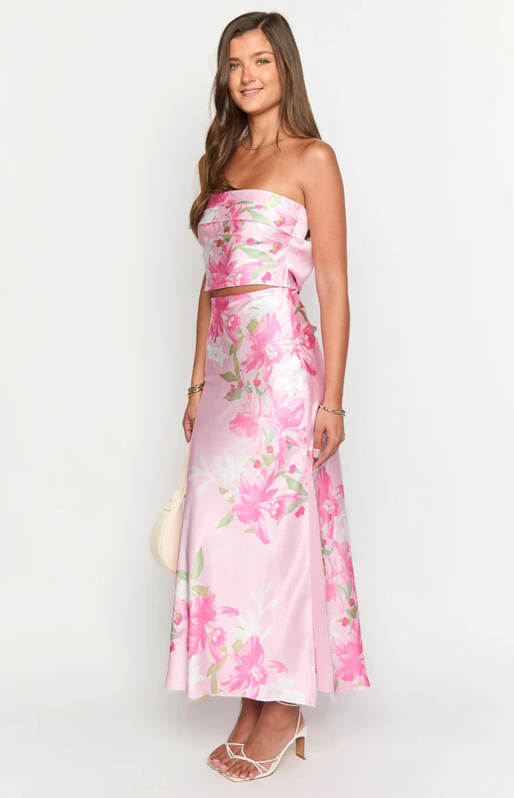 Genevieve Pink Floral Print Top