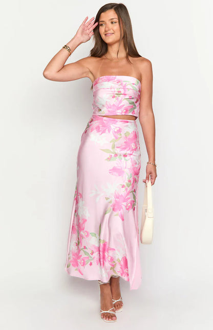 Genevieve Pink Floral Print Top