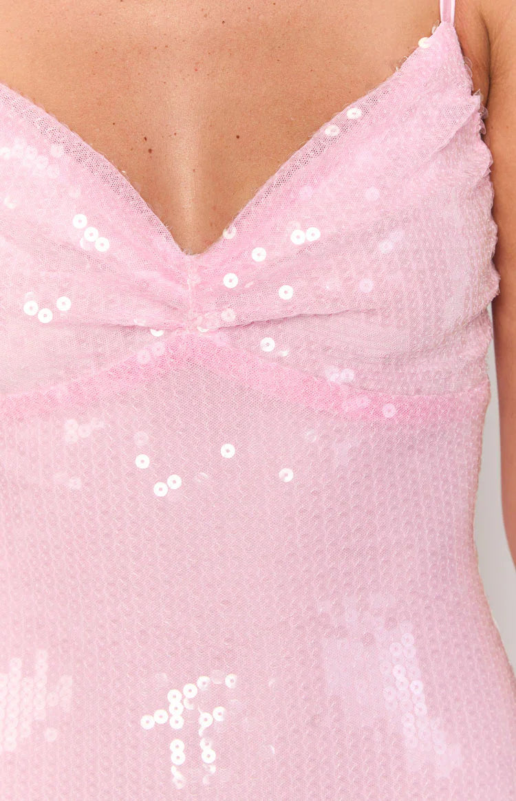 Honey Pink Sequin Maxi Dress