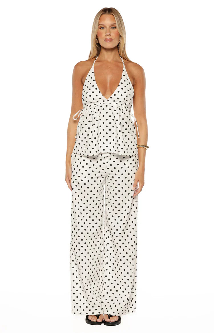 Imee White Polka Dot Top
