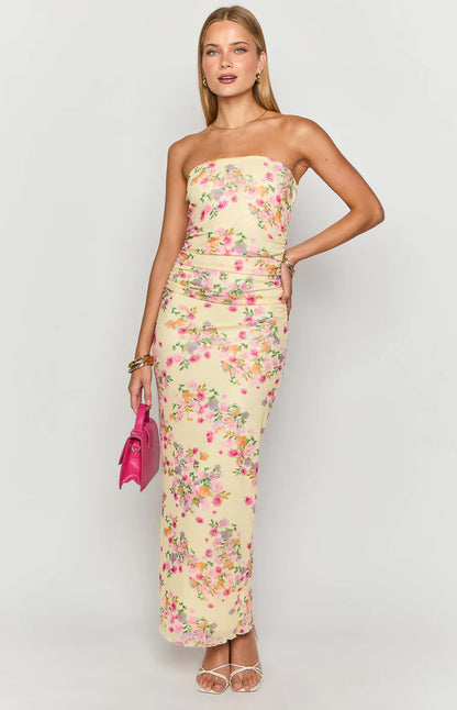 Imogen Yellow Bloom Maxi Dress