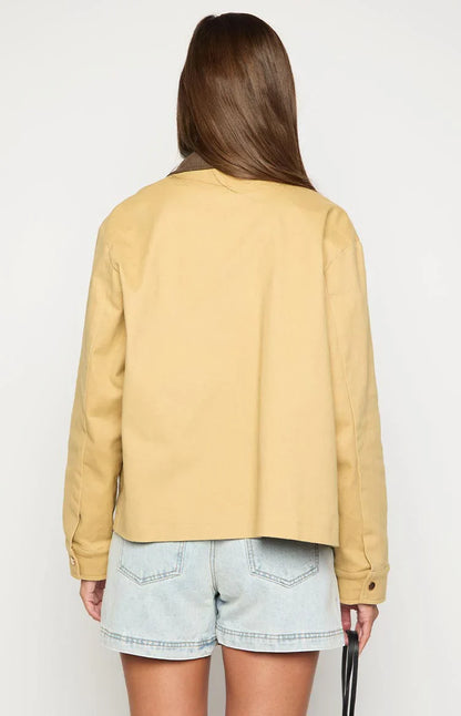 Jemma Cream Contrast Canvas Jacket