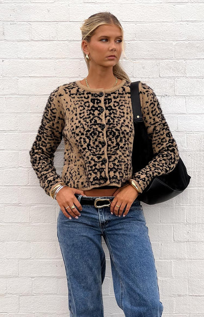 Kahli Leopard Print Cardigan