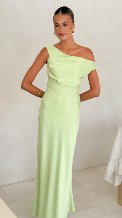 Auria Off Shoulder Maxi Dress - Key Lime