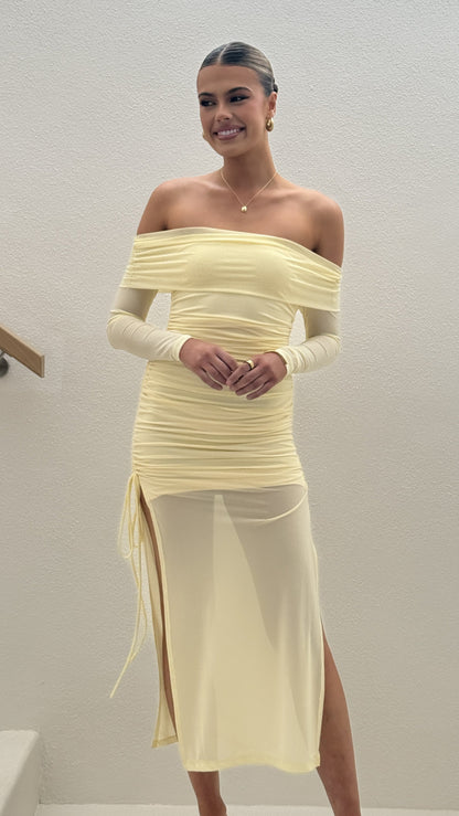 Isadora Off Shoulder Maxi Dress - Yellow