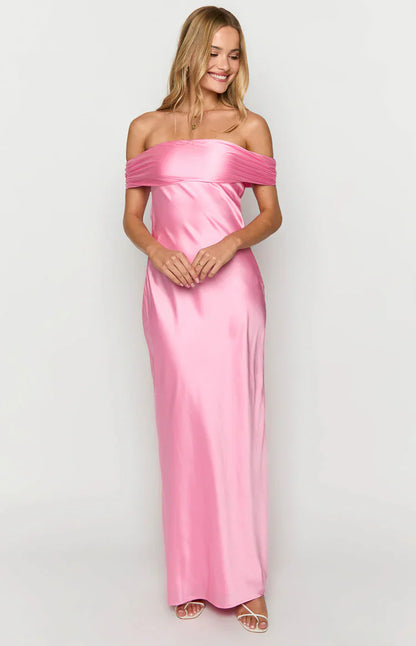 Seraphina Pink Off The Shoulder Maxi Dress