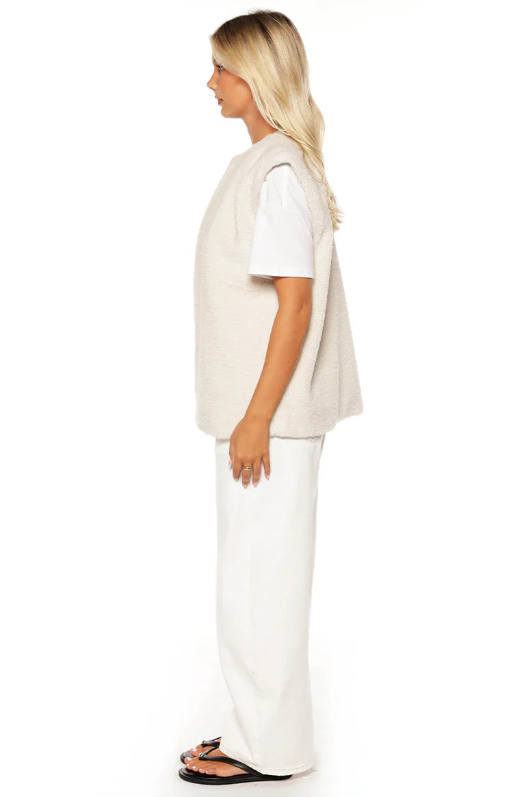 Summi Cream Teddy Fleece Vest
