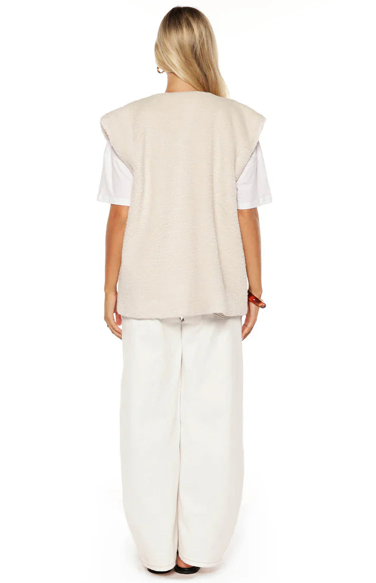 Summi Cream Teddy Fleece Vest