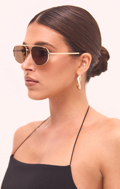 Banbé Eyewear The Halle Sunglasses ~ Gold/Brown