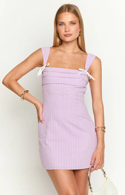 Taylor Lilac Tie Back Mini Dress