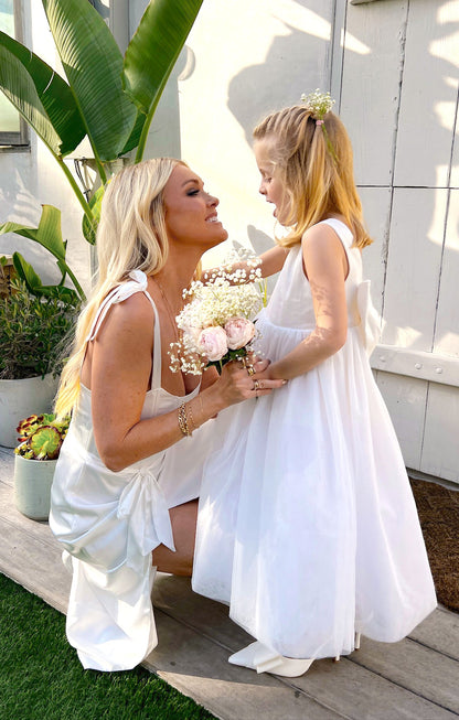 Flower Girl Dress ~ White Taffeta