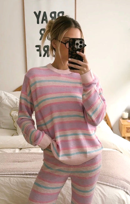 Feel Good Sweater ~ Cotton Candy Stripe Knit