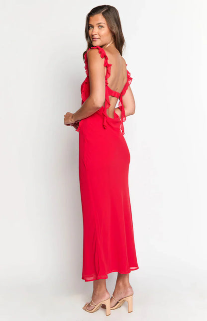 Viona Red Maxi Dress