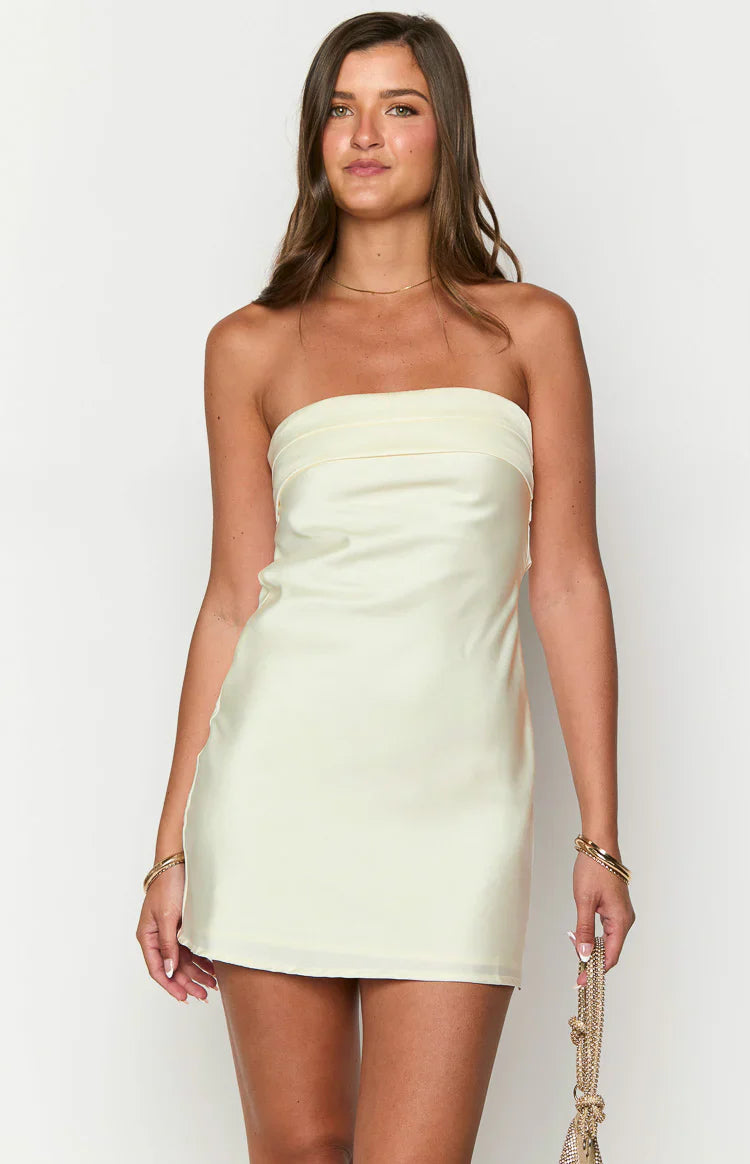 Annie Cream Strapless Mini Dress