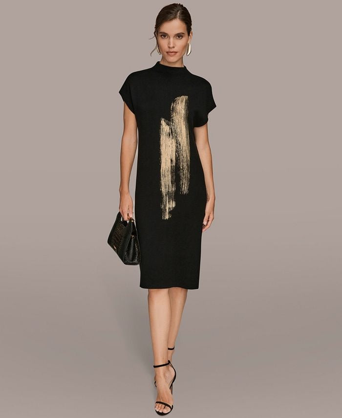 Donna Karan New York Women's Sleeveless High Neck Sweater Dress