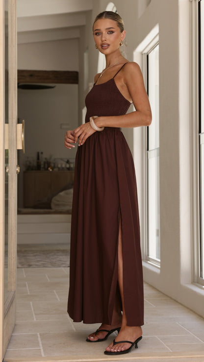 Gena Maxi Dress - Chocolate