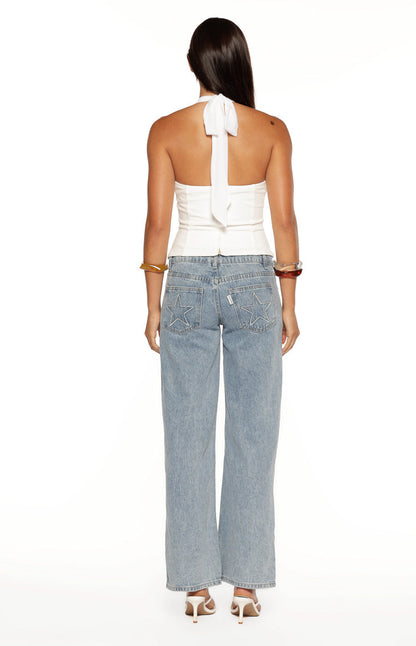 Ivie White Corset Halter Neck Top