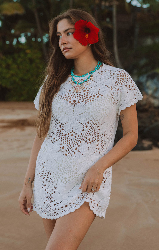 Cleo Coverup ~ Salty Floral Crochet