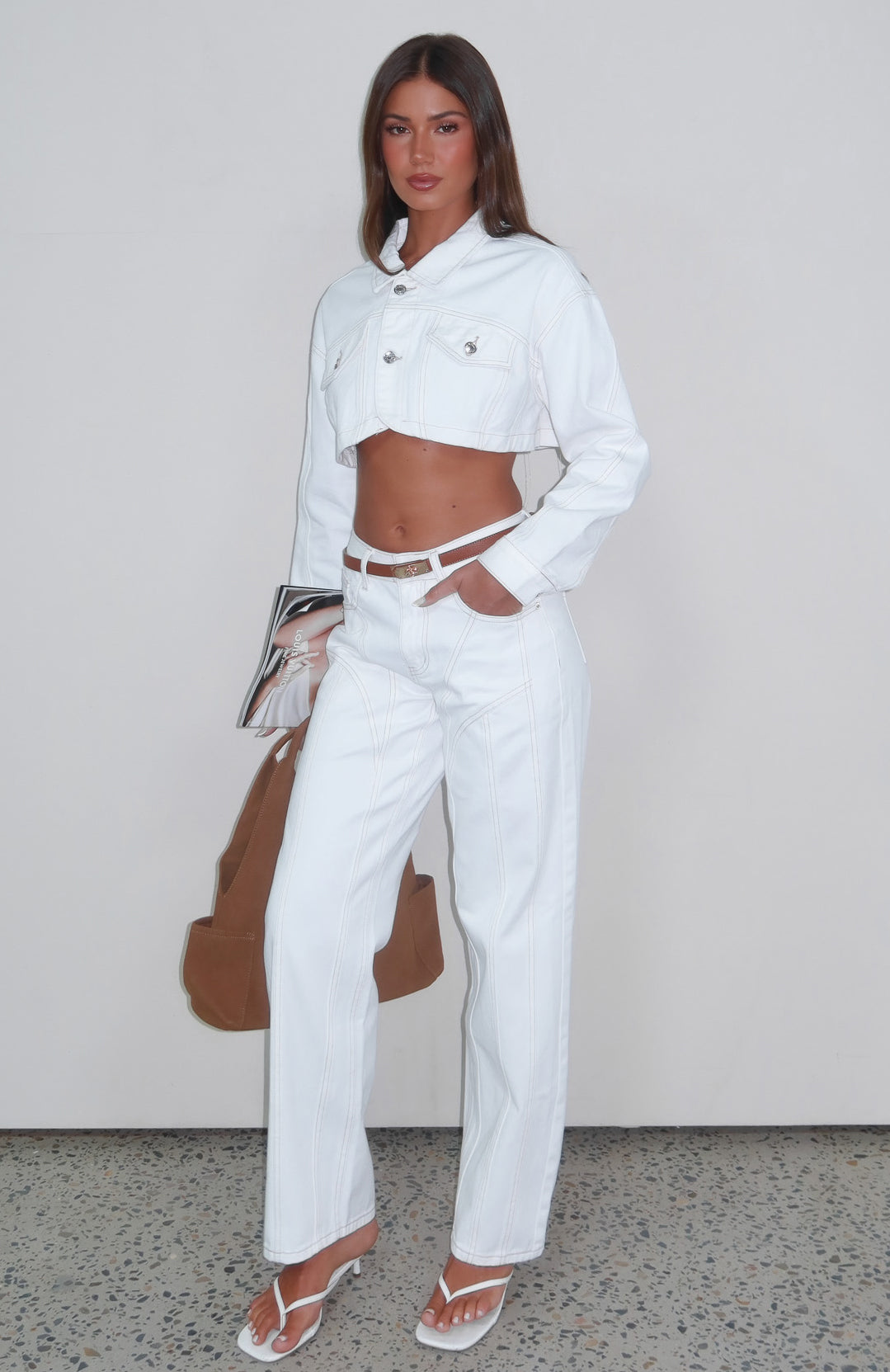 Did You Miss Me Mid Rise Straight Leg Jeans Off White