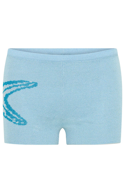 She's A Star Knit Shorts Azure