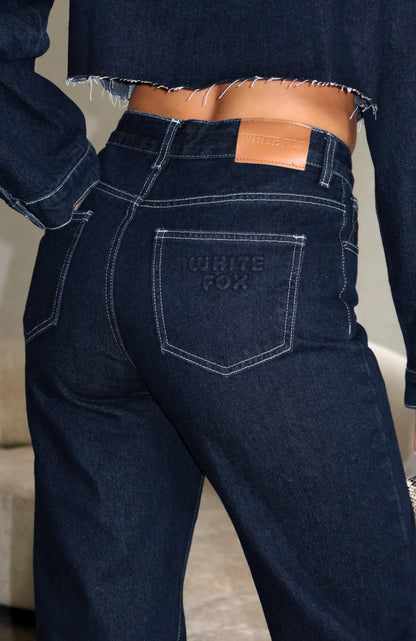 Something To Prove High Rise Straight Leg Jeans Dark Indigo