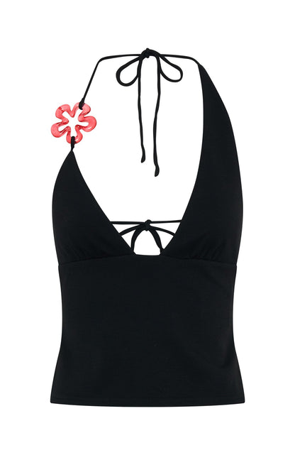 Summer Dreamin' Halter Top Black